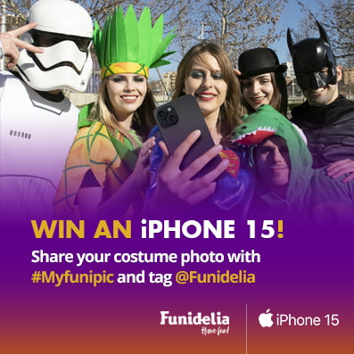 Win an iPhone 15! Share your costume photo with #myfunipic and tag @funidelia