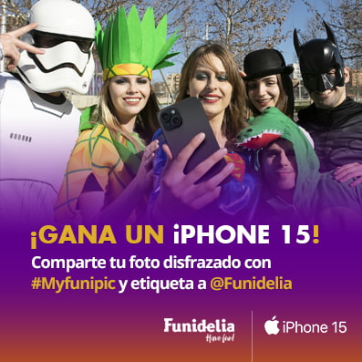 ¡Gana un iPhone 15! Comparte tu foto disfrazado con #myfunipic y etiqueta a @funidelia