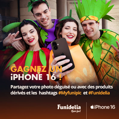 Gagnez un iPhone 15 ! Partagez votre photo déguisé ou avec des produits dérivés et les hashtags #myfunipic et #Funidelia