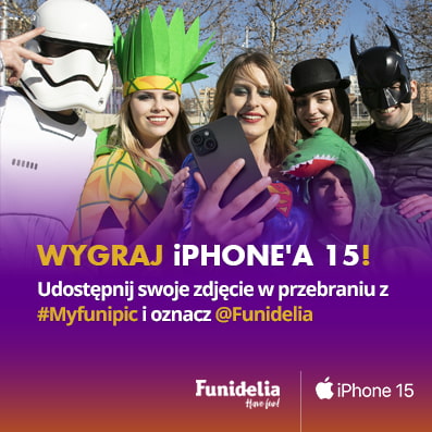Wygraj iPhone'a 15! Udostępnij swoje zdjęcie w przebraniu z #myfunipic i oznacz @funidelia
